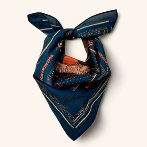 Woolrich x Target Western Graphic Cotton Bandana in Navy LE NWT